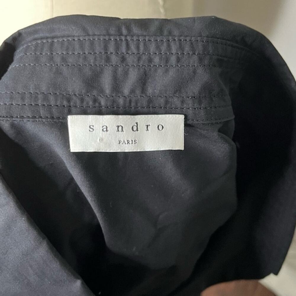 Sandro Paris Black Single Button Collared Blouse … - image 5